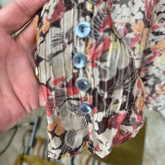 Polo by Ralph Lauren Pink and Orange Tie Front sheer Blouse NWT size 12 - Picture 9 of 15